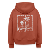 safis® Windsurfer Frauen Bio Hoodie Nora -ocean replay- - Terrakotta