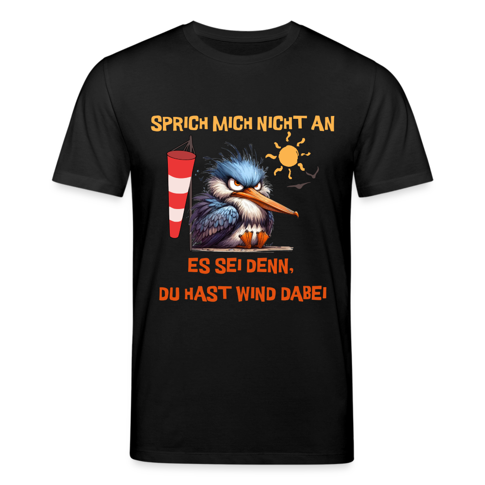 Männer Bio-T-Shirt -sprich mich nicht an- - Schwarz