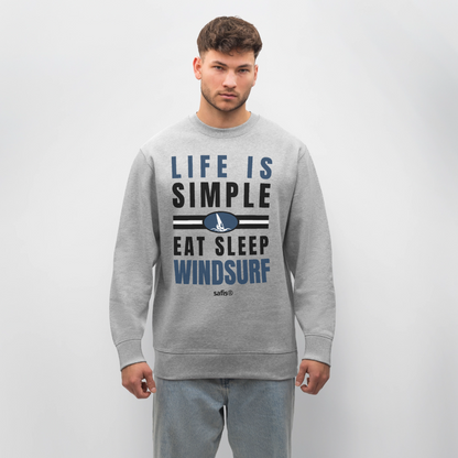 -eat sleep windsurf- Unisex Bio-Sweatshirt CHANGER - Grau meliert