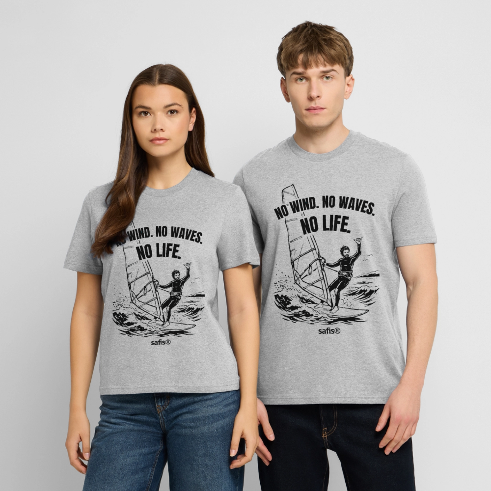 -no life- Unisex Bio-T-Shirt CREATOR - Grau meliert