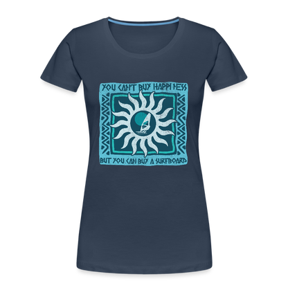 Frauen Premium Bio T-Shirt -buy happiness- - Navy