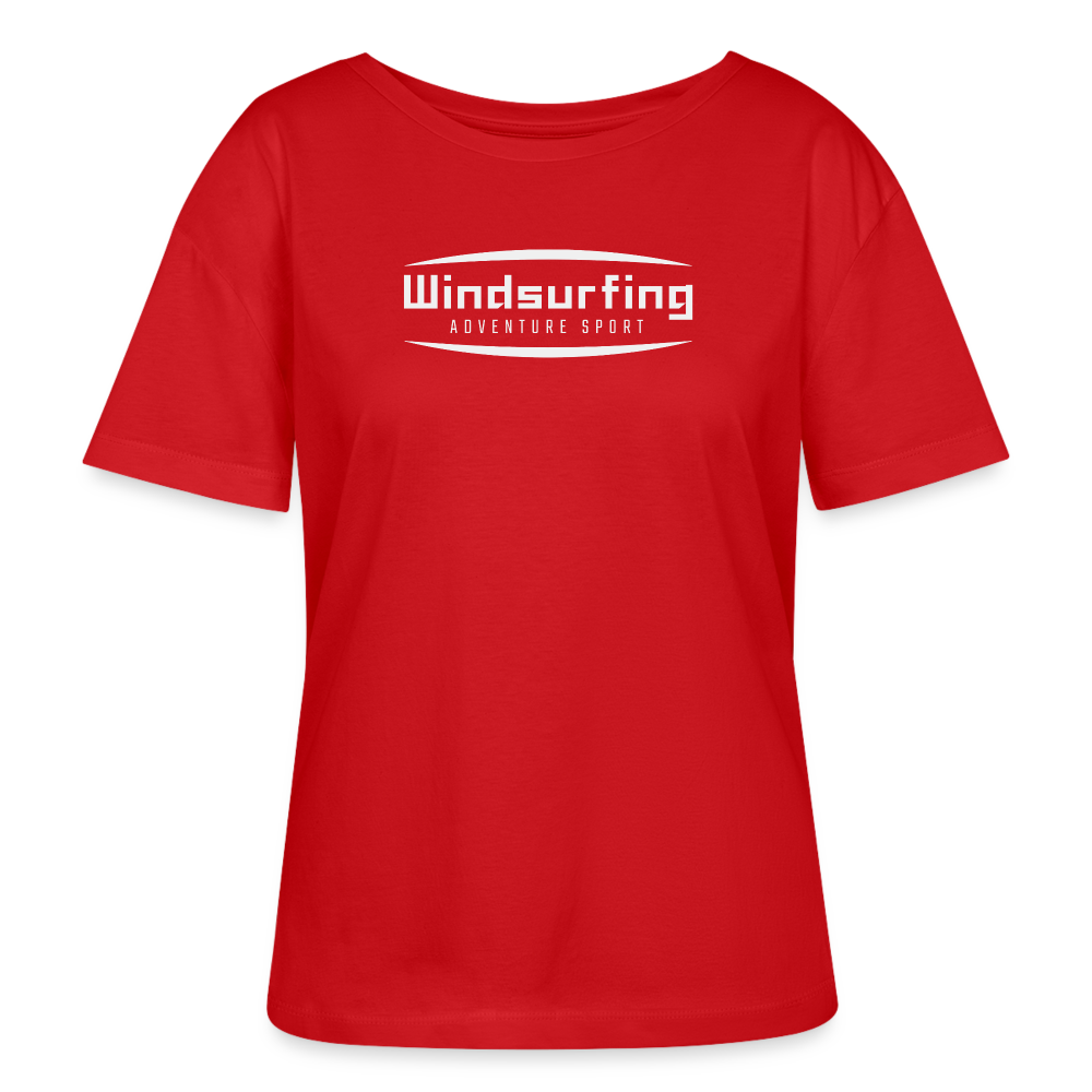 Relaxed Rundhals Frauen Bio-T-Shirt -adventure sport- - Rot