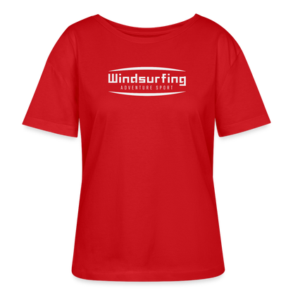 Relaxed Rundhals Frauen Bio-T-Shirt -adventure sport- - Rot