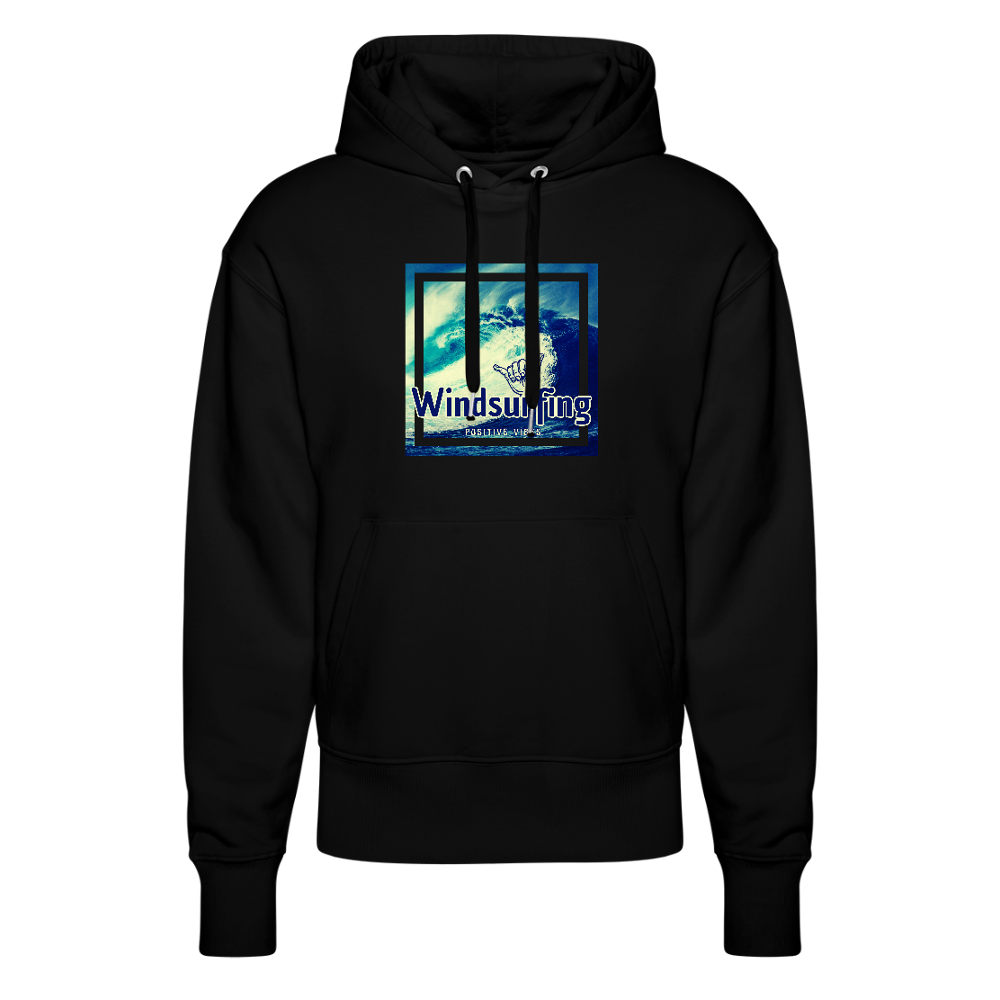 Unisex Relaxed Fit Bio-Hoodie -positive vibes- - Schwarz
