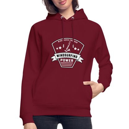 Unisex Bio-Hoodie -power- - Burgunderrot