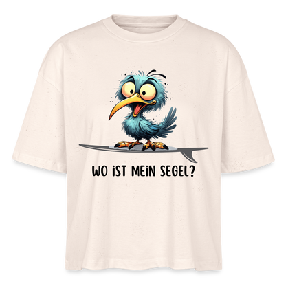 Frauen Boxy Bio-T-Shirt -Wo ist mein Segel?- - Naturweiß