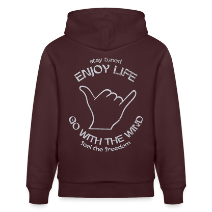 Unisex Bio-Hoodie CRUISER -enjoy life- - Maroon