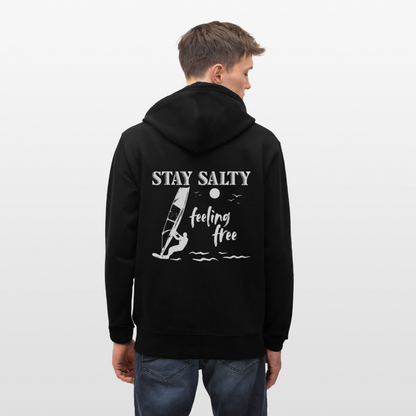 Unisex Bio-Kapuzenjacke CULTIVATOR -stay salty- - Schwarz