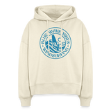 Boxy Frauen Bio Hoodie Nora -blue wave vibes- - Naturroh