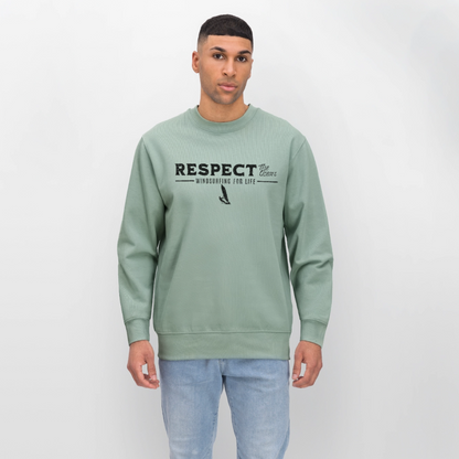 Unisex Bio-Sweatshirt CHANGER -respect- - Helles Graugrün