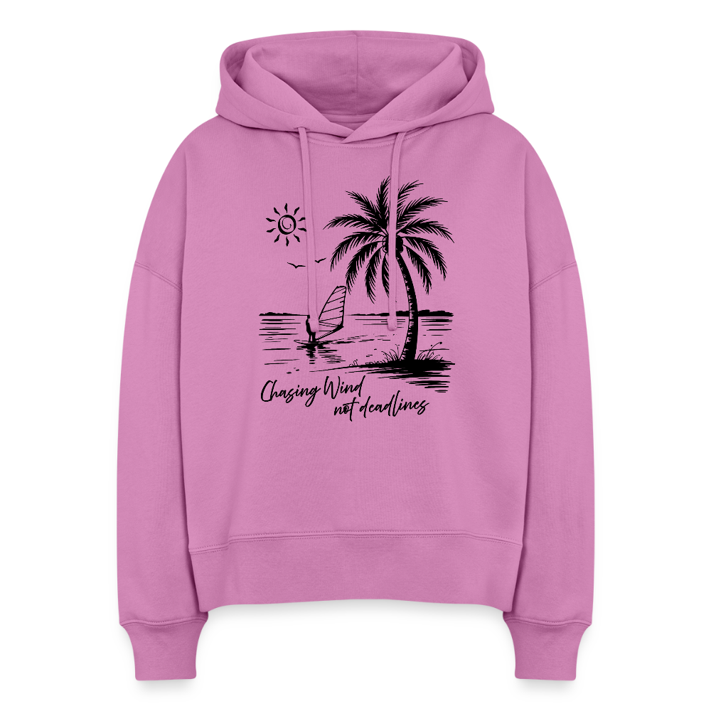 Boxy Frauen Bio Hoodie -stay salty- - Pink