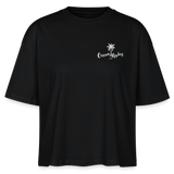 Frauen Boxy Bio-T-Shirt Nova -ocean replay- - Schwarz