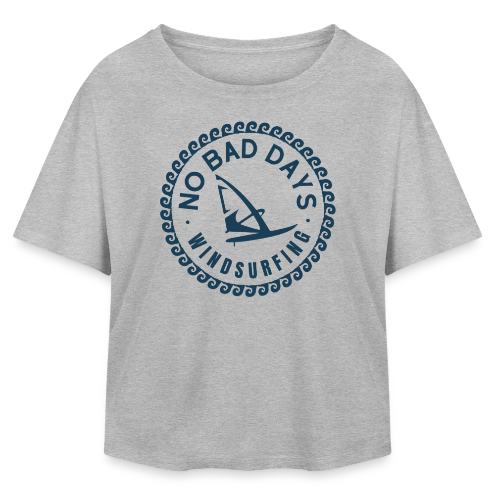 safis Frauen Windsurf Bio-T-Shirt Relaxed Fit -no bad days- - Grau meliert