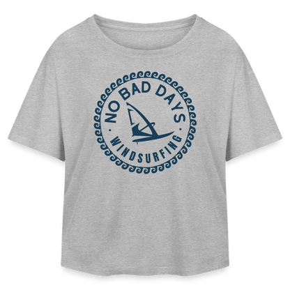 safis Frauen Windsurf Bio-T-Shirt Relaxed Fit -no bad days- - Grau meliert