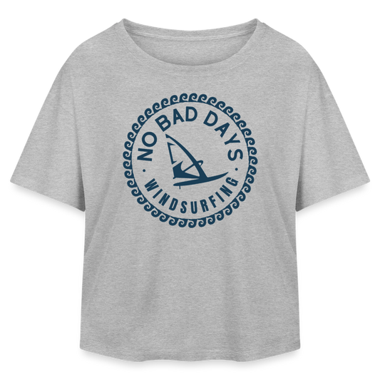 safis Frauen Windsurf Bio-T-Shirt Relaxed Fit -no bad days- - Grau meliert