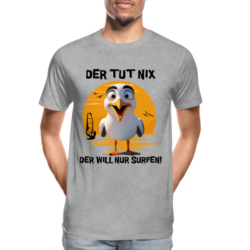 Männer Premium Bio T-Shirt -der tut nix- - Grau meliert