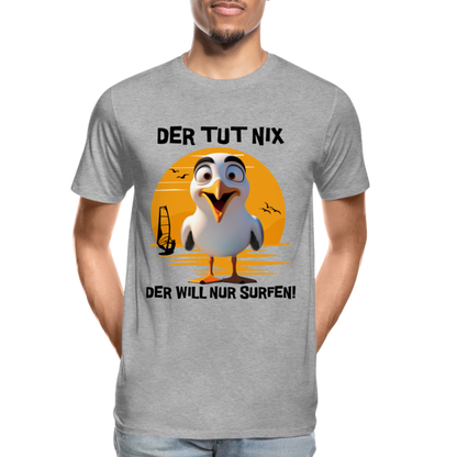 Männer Premium Bio T-Shirt -der tut nix- - Grau meliert