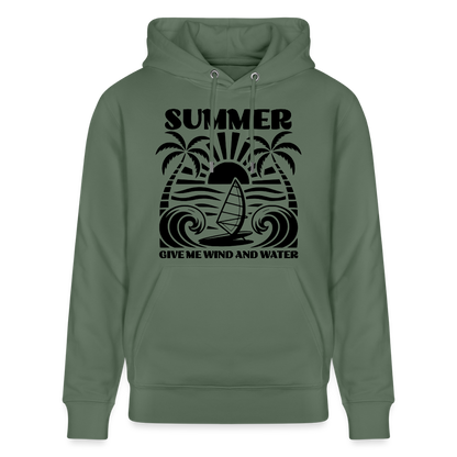 Unisex Bio-Hoodie CRUISER -give me wind and water- - Tanngrün