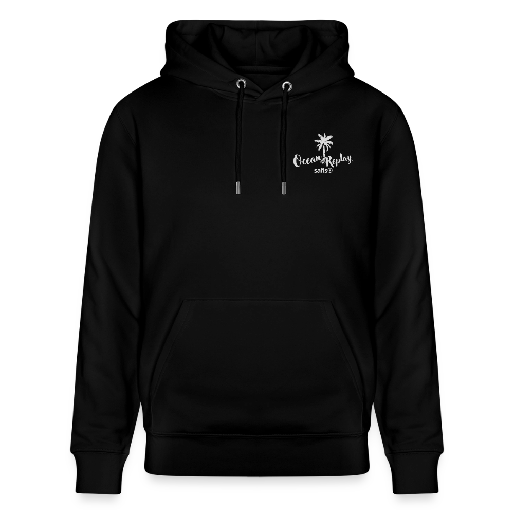 safis® Windsurfer Unisex Bio-Hoodie Cruiser -Ocean Replay- - Schwarz