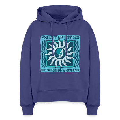 Boxy Frauen Bio Hoodie -buy happiness- - Königsblau