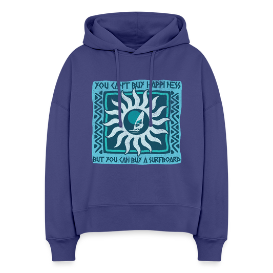 Boxy Frauen Bio Hoodie -buy happiness- - Königsblau