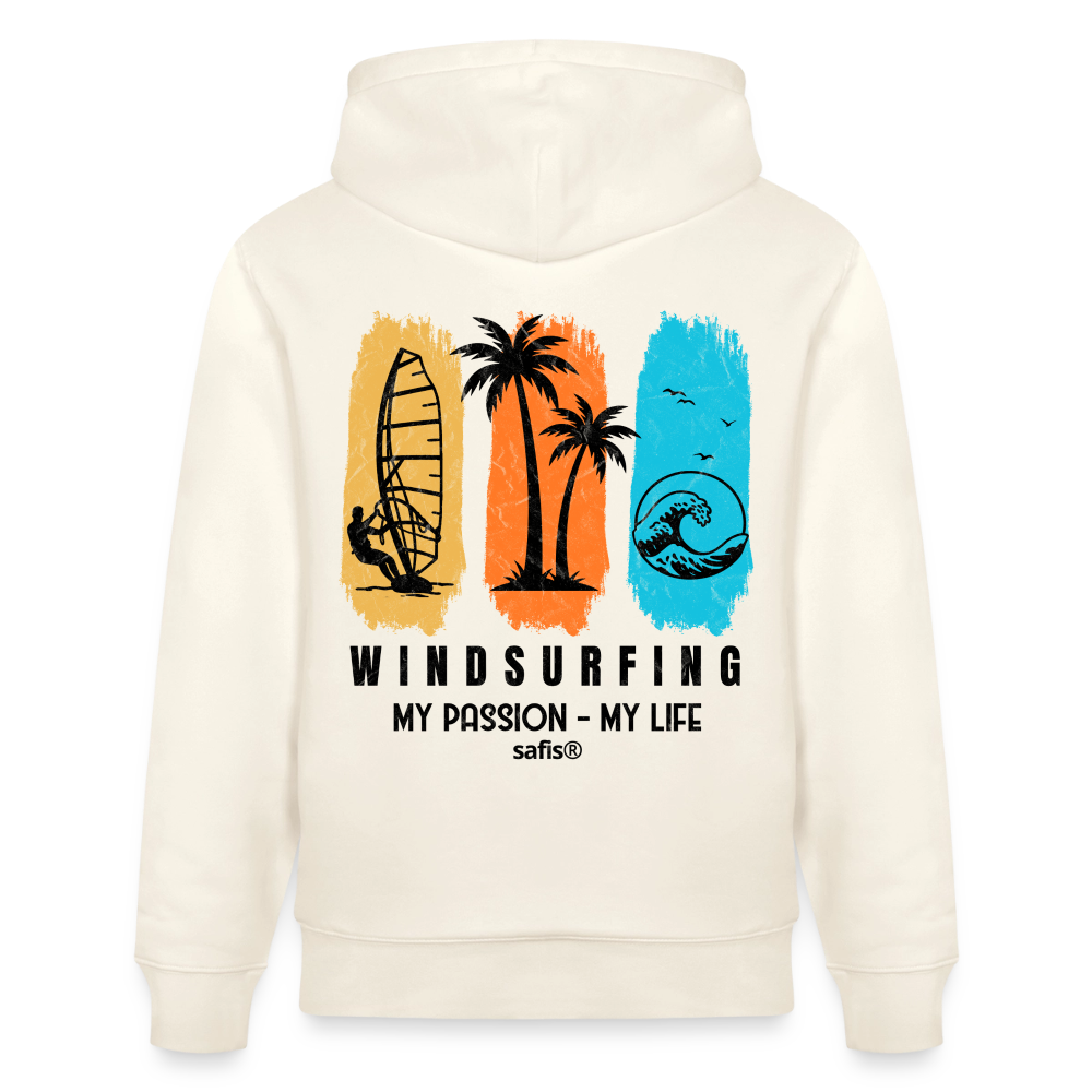 safis Windsurf Shirt Unisex Bio-Hoodie CRUISER -my passion my life- - Naturweiß 