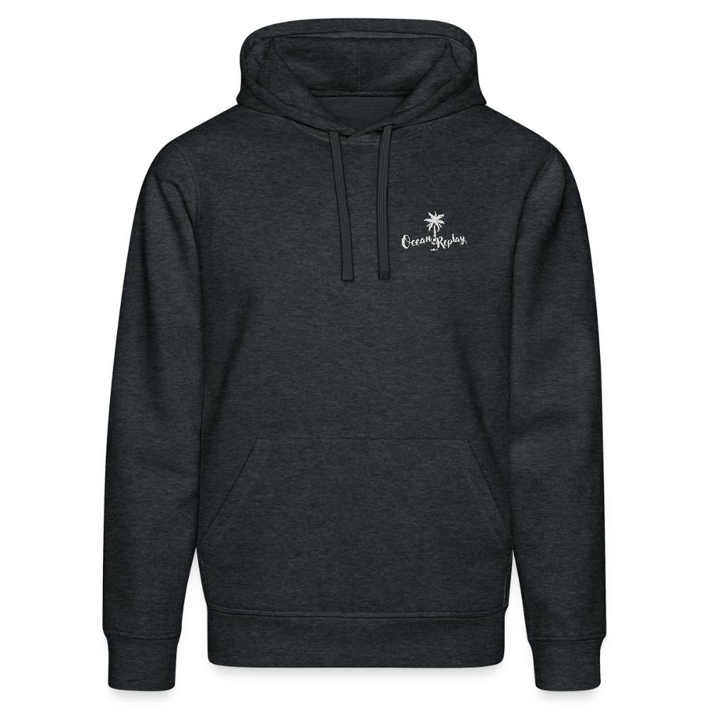 Unisex Bio-Hoodie DRUMMER -ocean replay- - Dunkelgrau meliert