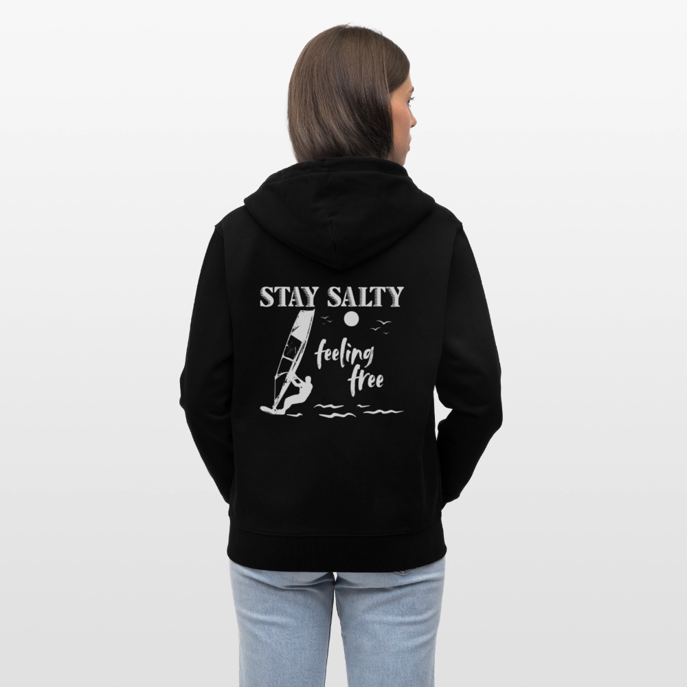 Unisex Bio-Kapuzenjacke CULTIVATOR -stay salty- - Schwarz