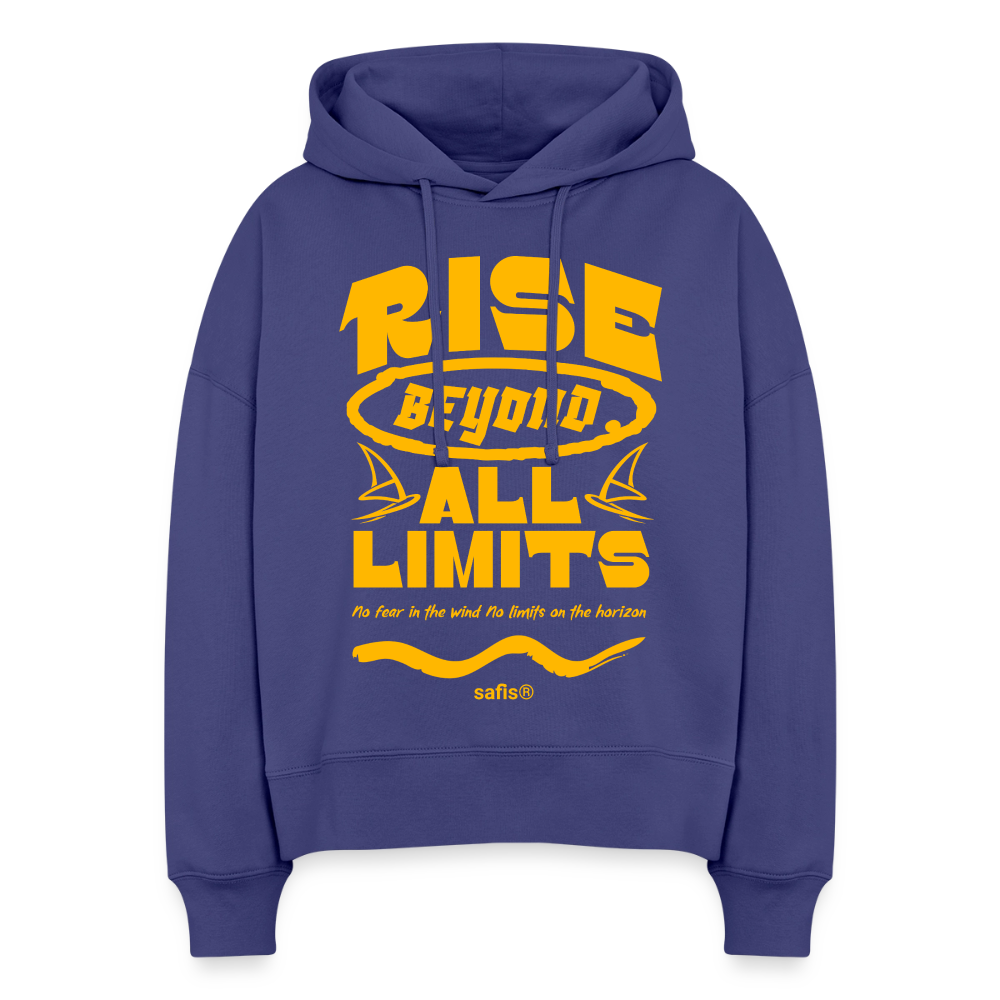 safis® nachhaltige Windsurfkleidung -rise all limits- Boxy Frauen Bio Hoodie Nora - Dämmerung