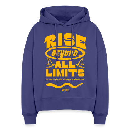 safis® nachhaltige Windsurfkleidung -rise all limits- Boxy Frauen Bio Hoodie Nora - Dämmerung