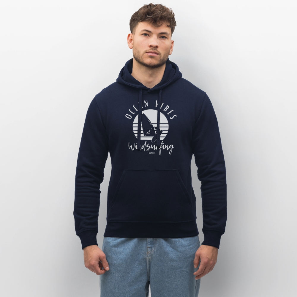 Unisex Bio-Hoodie DRUMMER -ocean vibes sunset- - French Navy