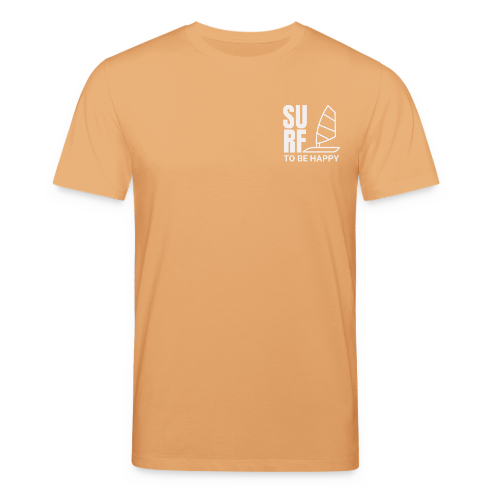 Männer Bio-T-Shirt -surf to be happy- - Beige