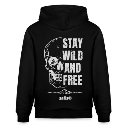 safis® Windsurfkleidung-wild and free- Unisex Bio-Hoodie CRUISER - Schwarz