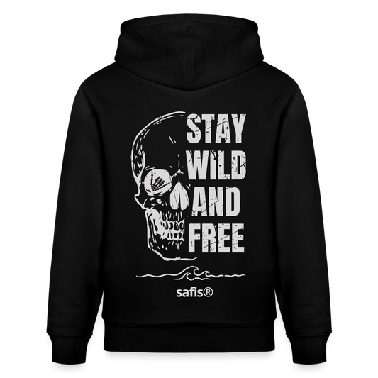 safis® Windsurfkleidung-wild and free- Unisex Bio-Hoodie CRUISER - Schwarz