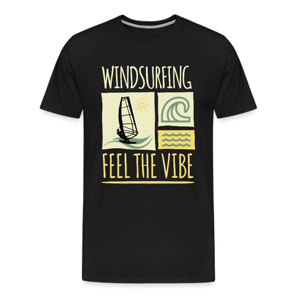 Männer Premium Bio T-Shirt -feel the vibe- - Schwarz