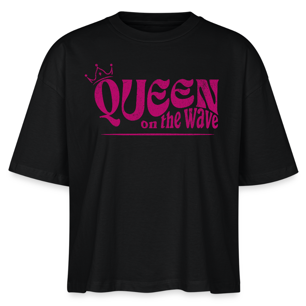 Frauen Boxy Bio-T-Shirt Nova -Queen on the wave- - Schwarz