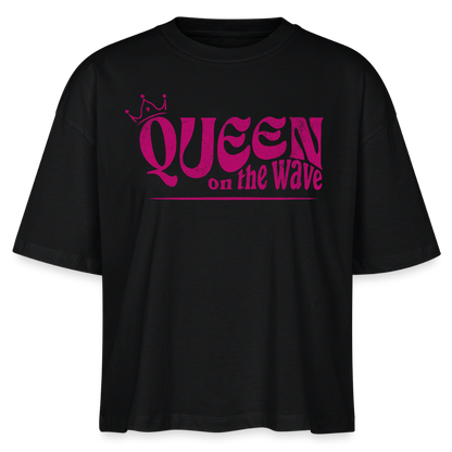 Frauen Boxy Bio-T-Shirt Nova -Queen on the wave- - Schwarz
