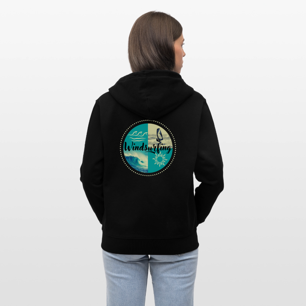 Unisex Bio-Kapuzenjacke CULTIVATOR -ocean- - Schwarz