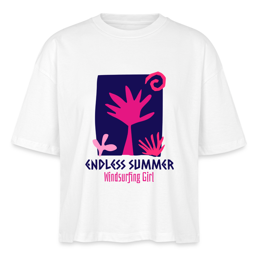 Frauen Boxy Bio-T-Shirt -endless summer- - Weiß