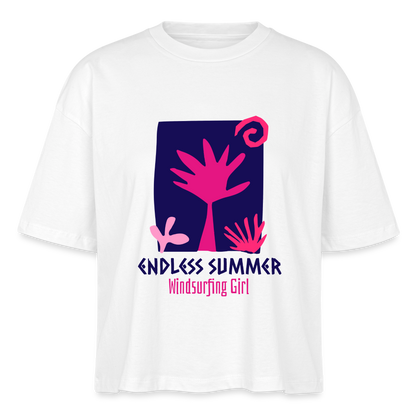 Frauen Boxy Bio-T-Shirt -endless summer- - Weiß