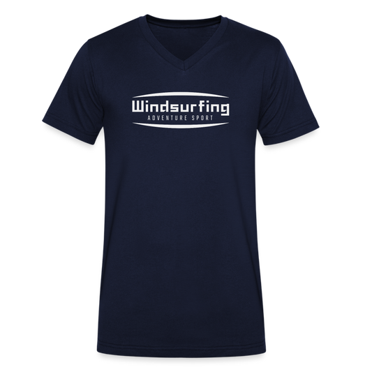 Männer Bio-T-Shirt mit V-Ausschnitt -adventure sport- - Navy