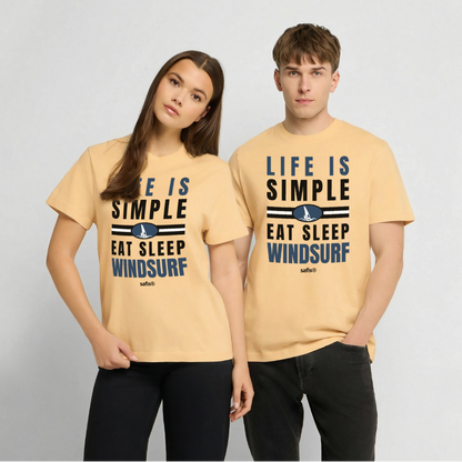 -eat sleep windsurf- Relaxed Fit Unisex Bio-T-Shirt - Hellgelb
