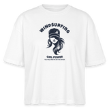 Frauen Boxy Bio-T-Shirt -windsurfing girl power- - Weiß