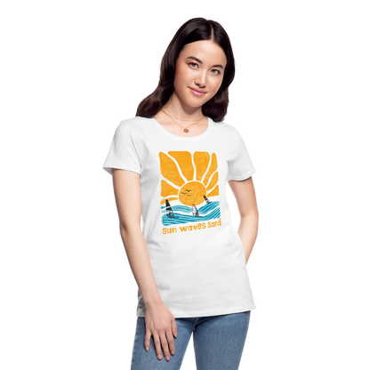 Frauen Premium Bio T-Shirt -sunny waves- - Weiß