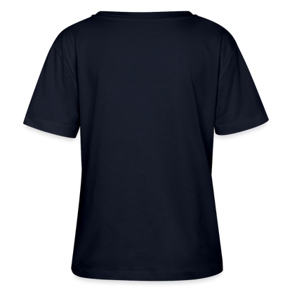 Relaxed Rundhals Frauen Bio-T-Shirt SERENA -surfing- - Navy