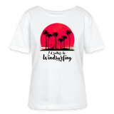 Relaxed Rundhals Frauen Bio-T-Shirt -I´d rather be- - Weiß