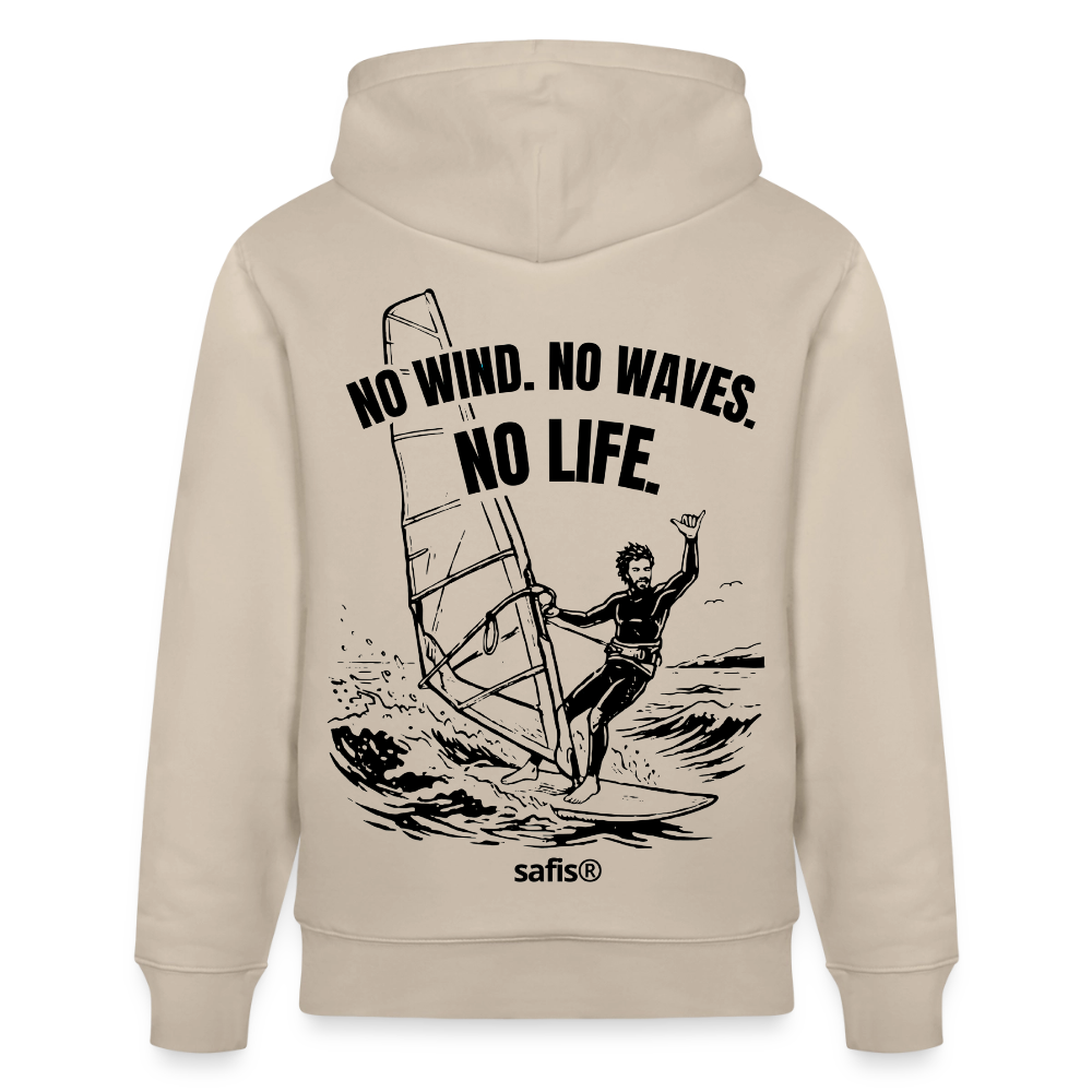 safis® Windsurf Bio-Hoodie -no life- Unisex - Beige