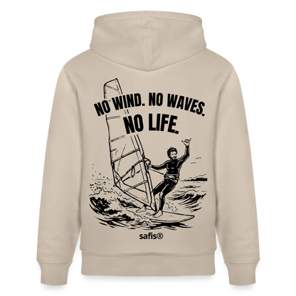 safis® Windsurf Bio-Hoodie -no life- Unisex - Beige