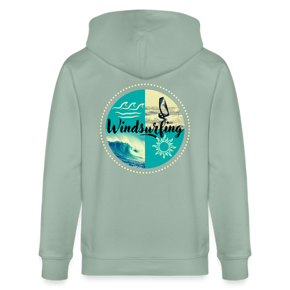 Unisex Bio-Kapuzenjacke CULTIVATOR -ocean- - Helles Graugrün