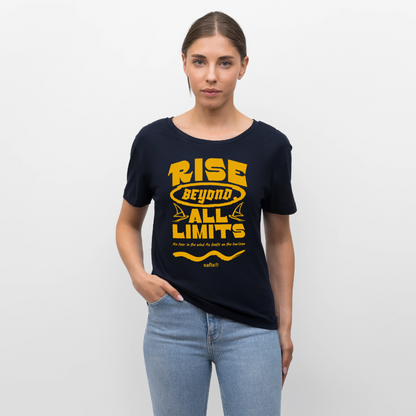 -rise all limits- Relaxed Rundhals Frauen Bio-T-Shirt - Navy